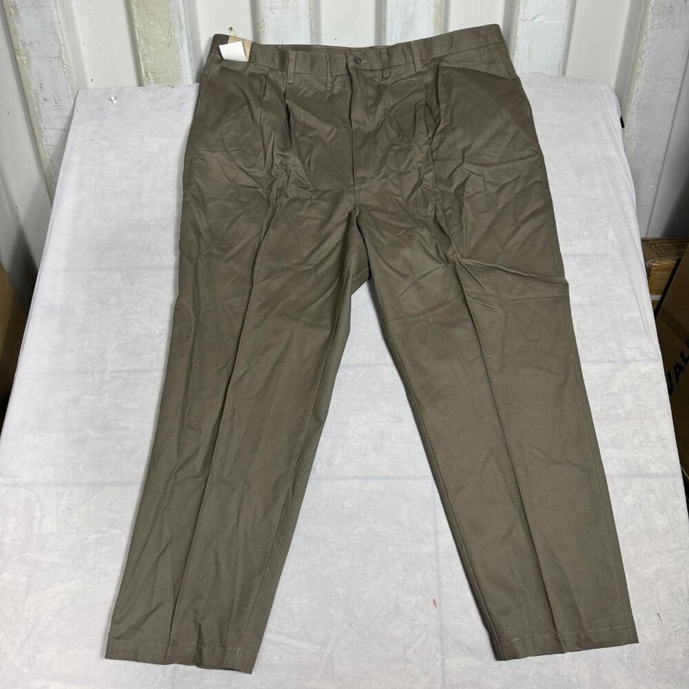 Lee Chino Pants Mens Brown‎ Double Pleated Front Straight Leg Size 48x30 NWT